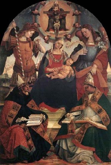 Luca Signorelli The Trinity, the Virgin and Two Saints Norge oil painting art